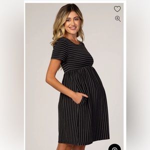 Pinkblush striped babydoll maternity dress NWT